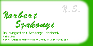 norbert szakonyi business card